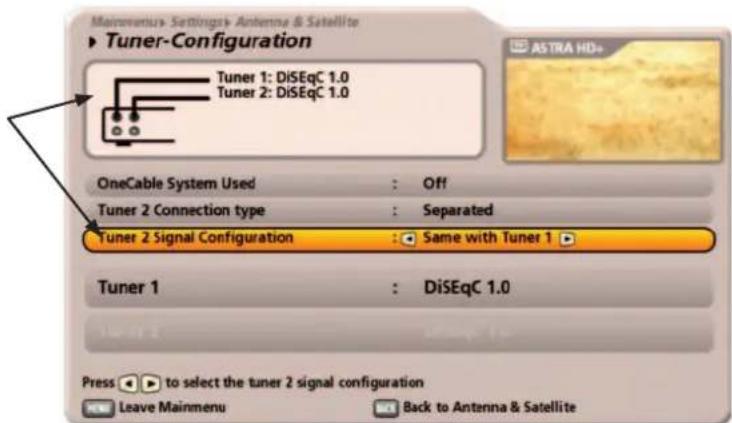 KATHREIN UFS 922sw - Same with Tuner 1: - 1