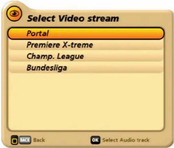 KATHREIN UFS 922sw - Calling up the channel options - 1