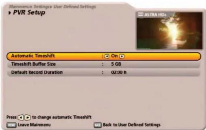 KATHREIN UFS 922sw - Recording settings - 1