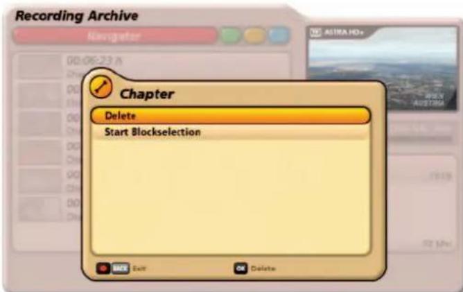 KATHREIN UFS 922sw - Deleting a chapter: - 1