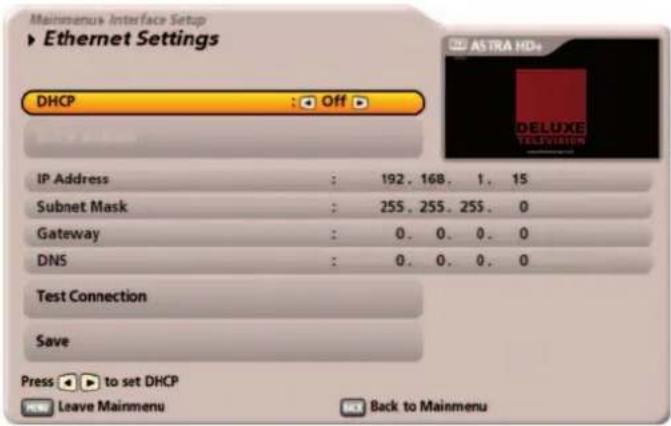 KATHREIN UFS 922sw - Ethernet Settings - 1