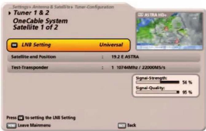 KATHREIN UFS 922sw - LNB Setting: - 2
