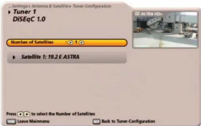 KATHREIN UFS 922sw - Number of Satellites - 1