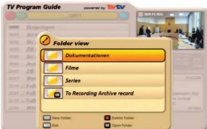 KATHREIN UFS 922sw - Setting the storage location for recordings - 1