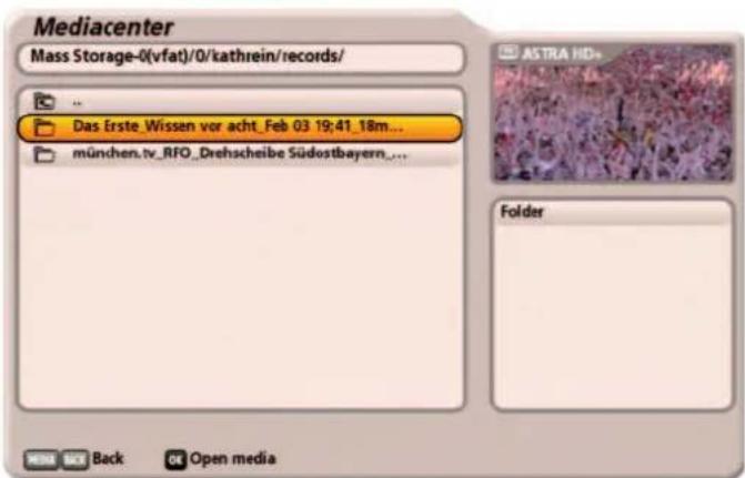 KATHREIN UFS 922sw - Playing external recordings - 2