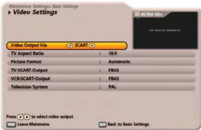 KATHREIN UFS 922sw - TV Settings - 2