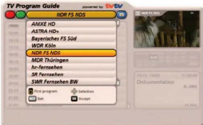 KATHREIN UFS 922sw - "Coming up" view (programme listings) - 2