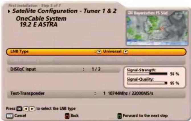 KATHREIN UFS 922sw - LNB type (settings): - 1