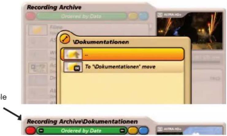 KATHREIN UFS 922sw - Moving to a folder - 2