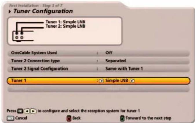 KATHREIN UFS 922sw - Satellite Configuration - Tuner 1 - 1