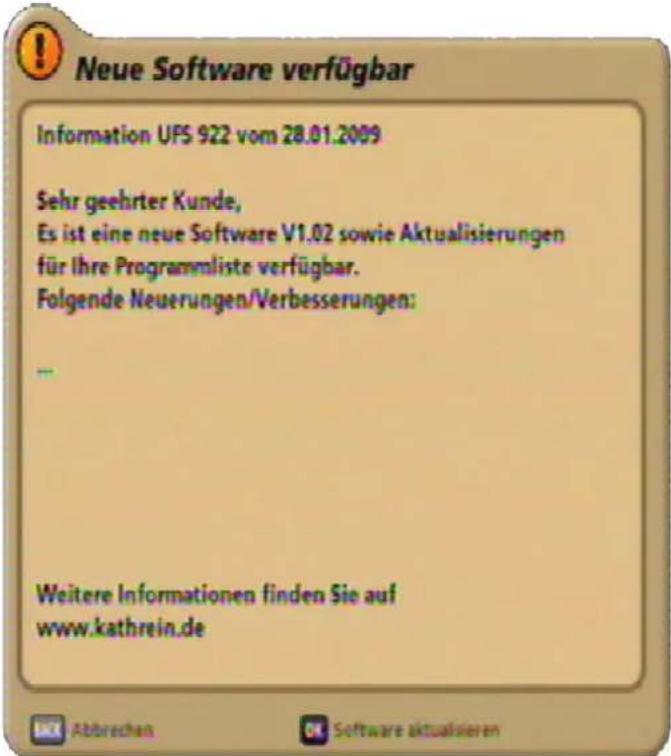 KATHREIN UFS 922sw - Main menu - Service menu - 2
