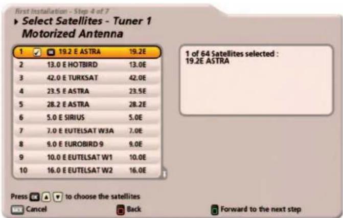 KATHREIN UFS 922sw - Select Satellites - Tuner 1 - 2