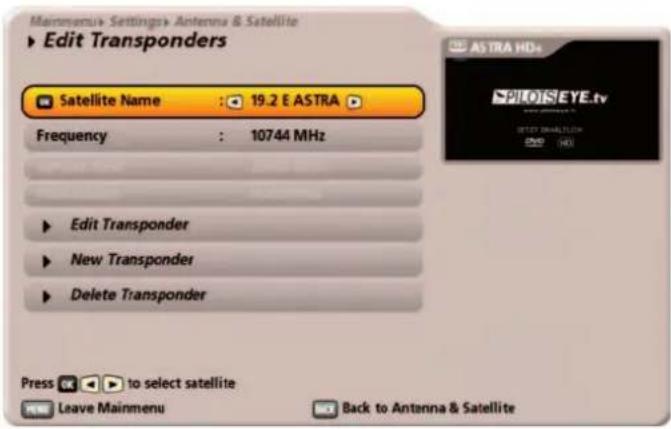 KATHREIN UFS 922sw - Edit Transponders - 1