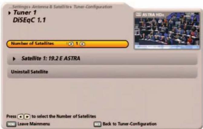 KATHREIN UFS 922sw - Number of Satellites - 1