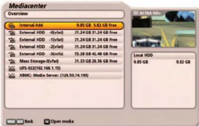 KATHREIN UFS 922sw - Playing media files (selecting source directory) - 1