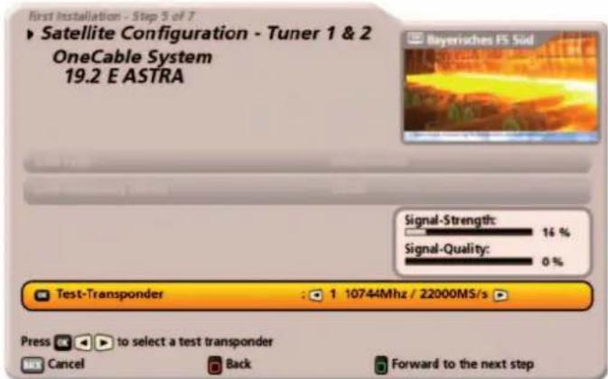 KATHREIN UFS 922sw - Select Satellites - Tuner 1 - 5