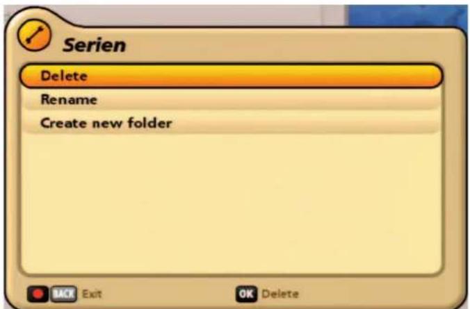 KATHREIN UFS 922sw - Editing folders (delete/rename) - 1