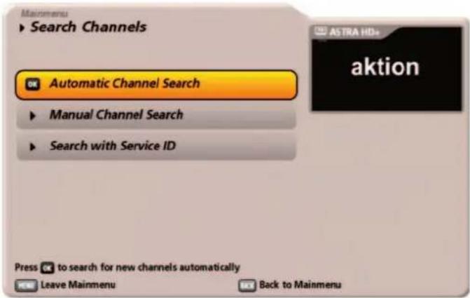 KATHREIN UFS 922sw - Main menu - Channel search - 1