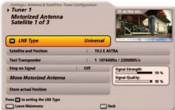 KATHREIN UFS 922sw - LNB Setting: - 2