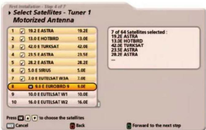 KATHREIN UFS 922sw - Select Satellites - Tuner 1 - 3