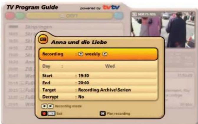 KATHREIN UFS 922sw - Recording "Weekly" - 2