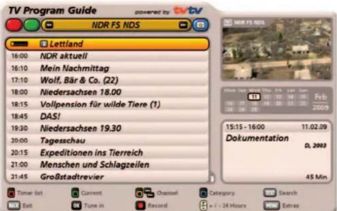 KATHREIN UFS 922sw - "Coming up" view (programme listings) - 1