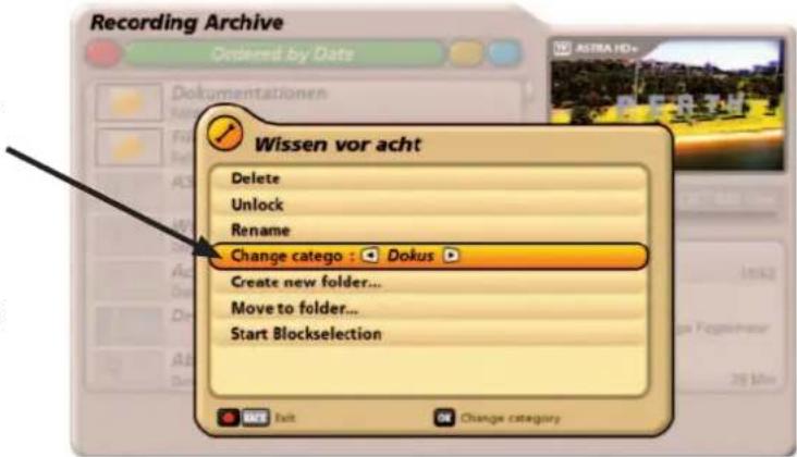 KATHREIN UFS 922sw - Changing the category - 1