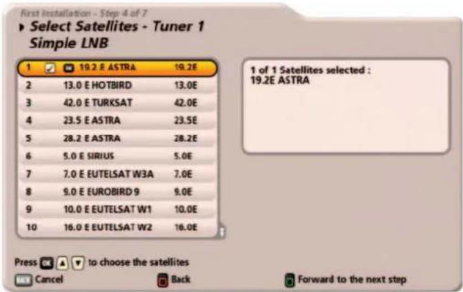 KATHREIN UFS 922sw - Satellite Configuration - Tuner 1 - 2