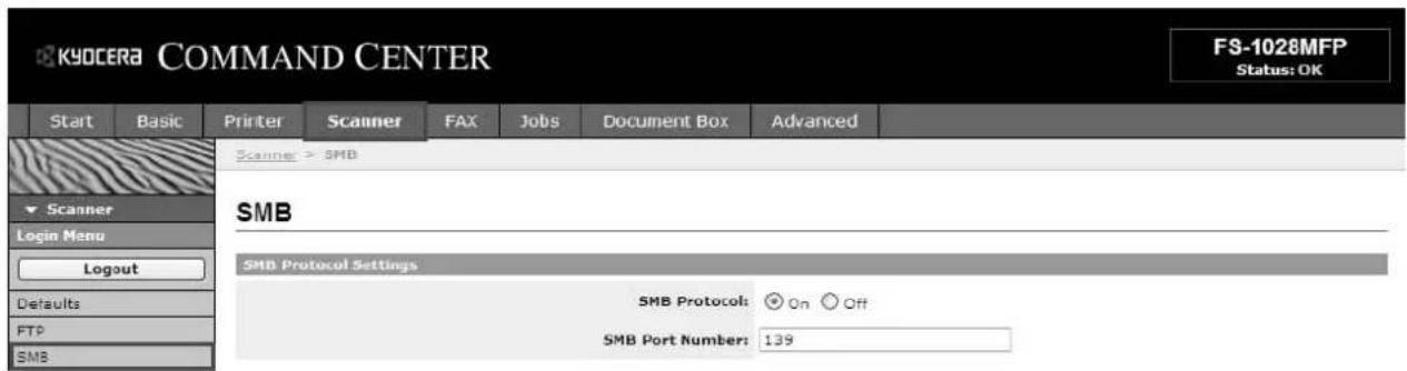 KYOCERA FS-1028MFP/KL3 - Enabling SMB Function - 1