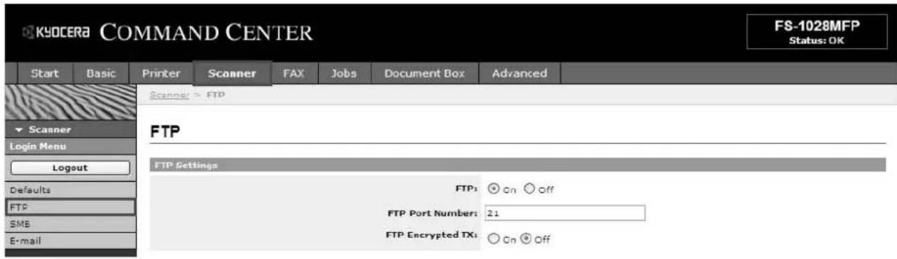 KYOCERA FS-1028MFP/KL3 - Enabling FTP Function - 1