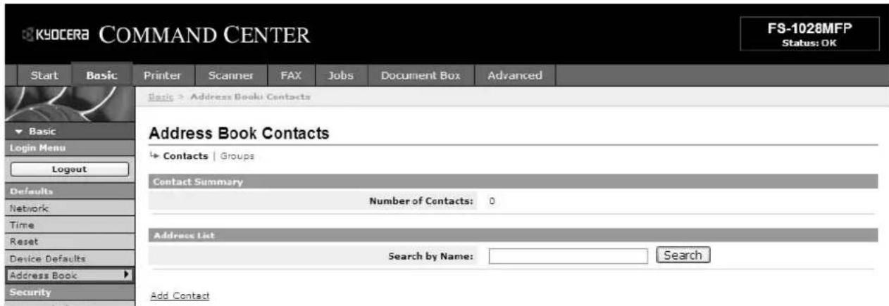 KYOCERA FS-1028MFP/KL3 - Editing Address Book - 1