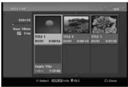 DIVE+VR 1 Hour 50min Free TITLE 1 01/01 0:00:54 TITLE 2 01/01 0:00:43 TITLE 3 01/01 0:01:50 Empty Title --7-- 1:59:00 © Select REC Close