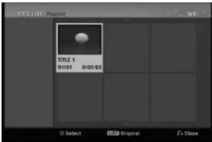 TITLE LIST Physical TITLE 1 01/01 0:05:03 Select E:\Original F\ Close