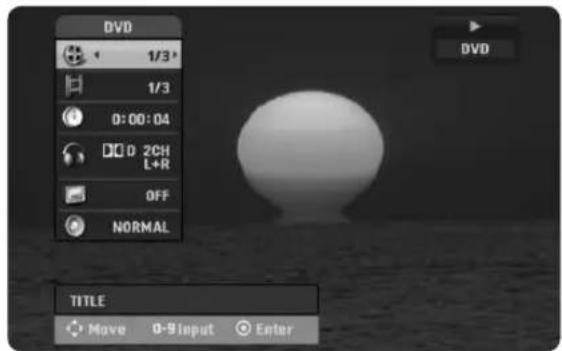 DVD 1/3 1/3 0:00:04 0 2CH L+R OFF NORMAL TITLE Move 0-9input Enter DVD