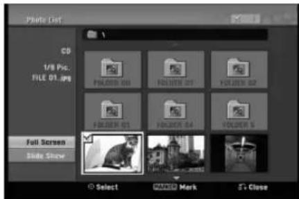 Photo List CD 1/8 Pic. FILE 01.jpg FOLDER 00 FOLDER 01 FOLDER 02 FOLDER 03 FOLDER 04 FOLDER 05 Full Screen Slide Show Select MARK S+ Close