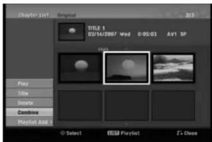 Chapter 1st Original TITLE 1 03/14/2007 Wed 0:05:03 AV1 SP Play File Scene Combine Playlist Add © Select EPPI List F+ Close