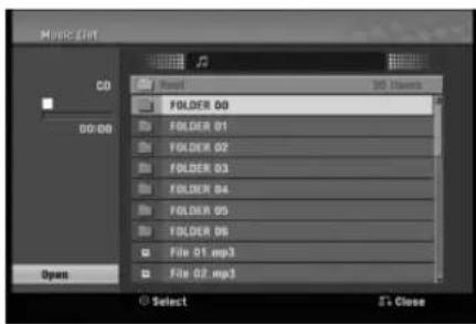 Music Edit CD D0:00 Open Reset 3D Items FOLDER 00 FOLDER 01 FOLDER 02 FOLDER 03 FOLDER 04 FOLDER 05 FOLDER 06 File 01.mp3 File 02.mp3 Select S's Close