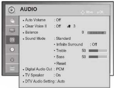 LG 26LV550A - AUDIO settings - 1