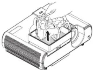 MITSUBISHI XD221U XGA - Remove the lamp attachment unit. - 1