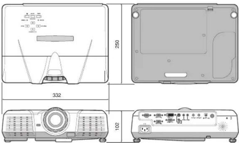 MITSUBISHI WD500U-ST DLP - Dimensional drawings (unit : mm) - 1