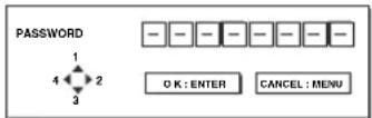 MITSUBISHI WD500U-ST DLP - To cancel the password function: - 2