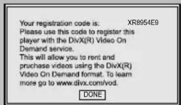 PHILIPS SHE2643 - Registrační kód DIVX(R) VOD - 1