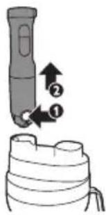 Diagram showing a device with labeled parts and directional arrows, likely illustrating a physical or mechanical setup.