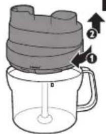 Diagram of a coffee maker with labeled parts and directional arrows indicating parts of the cup.