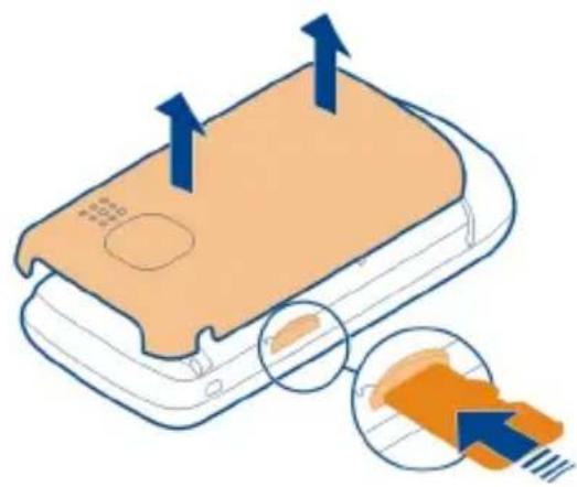 NOKIA С2-05 - Vložení pamětové karty - 1