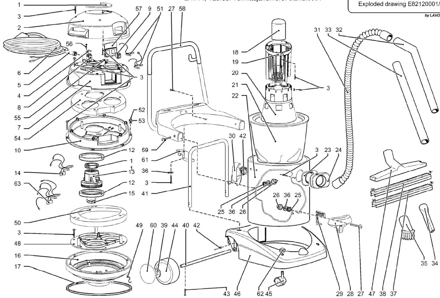 Exploded drawing E82120001/6 by LAVOR by LAVOR