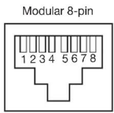 Modular 8-pin 1 2 3 4 5 6 7 8