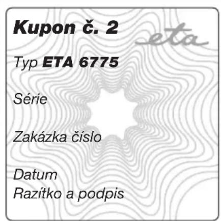 Eta 677590000 - ZÁRUČNÍ LIST • ZÁRUČNÝ LIST - 1