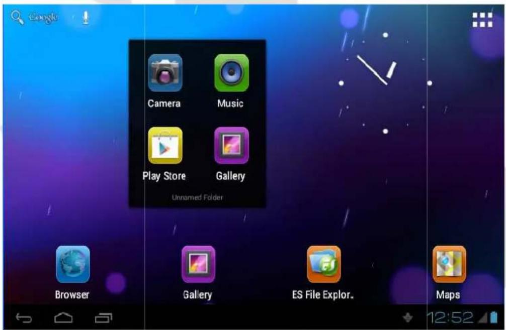 Google Camera Music Play Store Gallery Unnamed Folder Browser Gallery ES File Explor. Maps 12:52