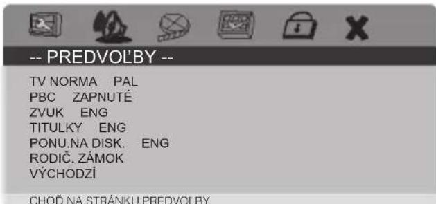 -- PREDVOLBY -- TV NORMA PAL PBC ZAPNUTÉ ZVUK ENG TITULKY ENG PONU.NA DISK. ENG RODIČ. ZÁMOK VÝCHODZÍ CHOD NA STRÁNKU PREDVOLBY